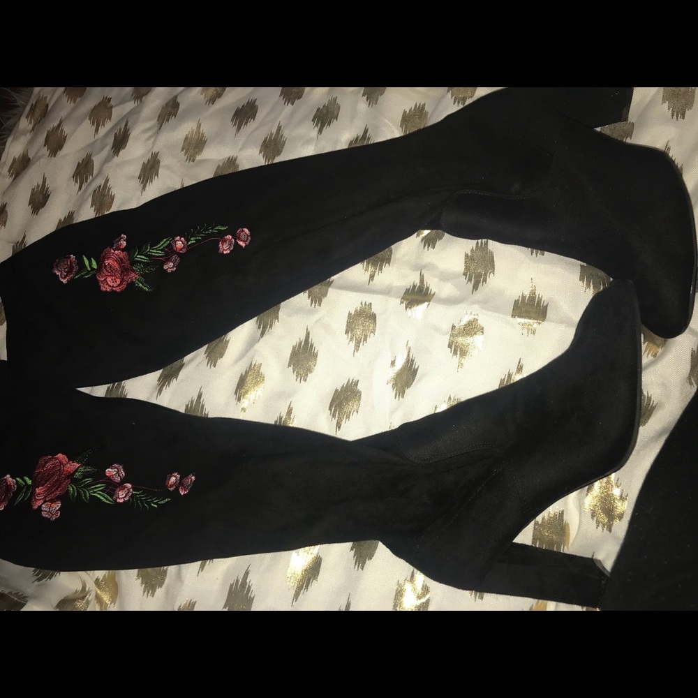 Madden Girl Floral Calf/knee High Heels